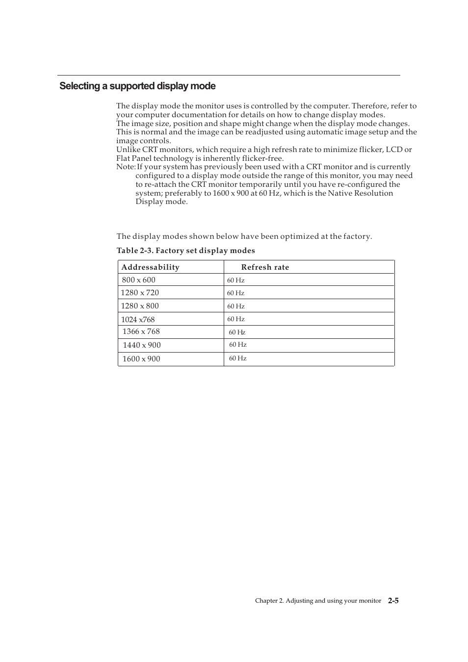 Selecting a supported display mode | Lenovo ThinkVision LT1423p 13.3-inch IPS LED Backlit LCD Wireless Touch Monitor with pen User Manual | Page 17 / 38