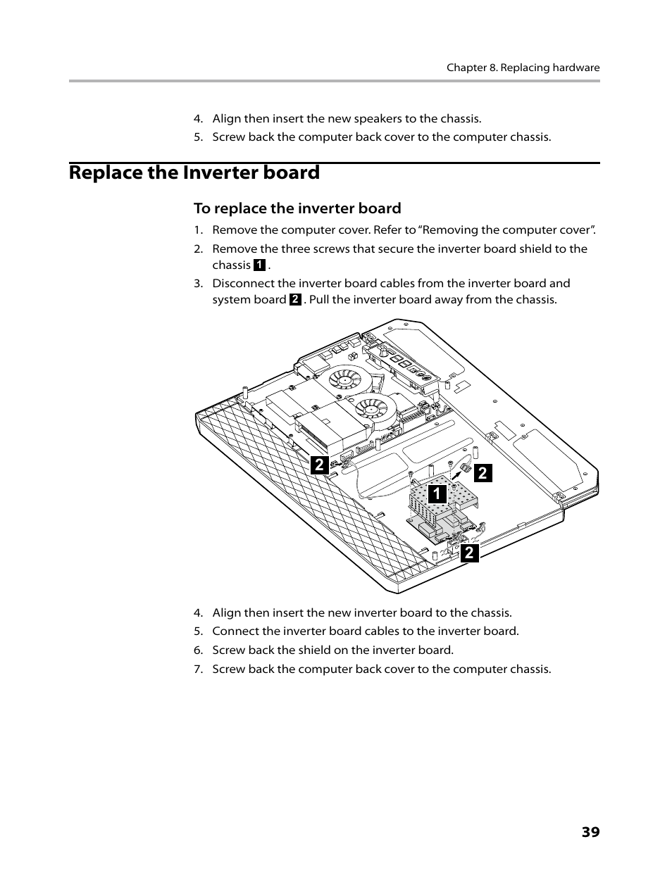 Replace the inverter board | Lenovo IdeaCentre B500 User Manual | Page 41 / 60