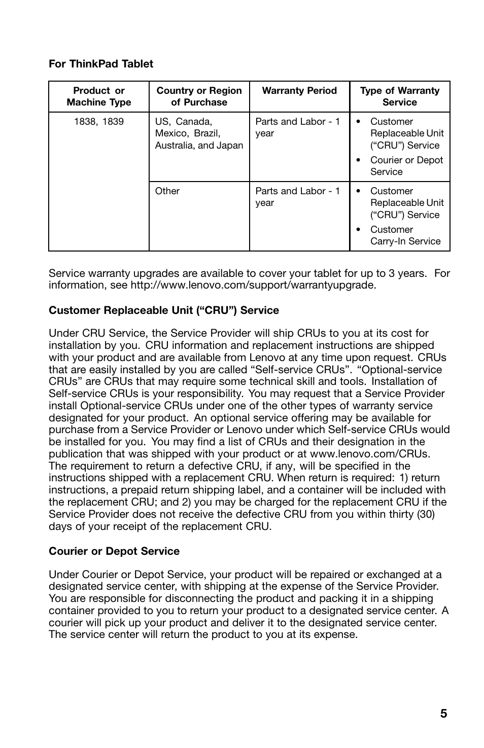 Lenovo ThinkPad Tablet User Manual | Page 5 / 20