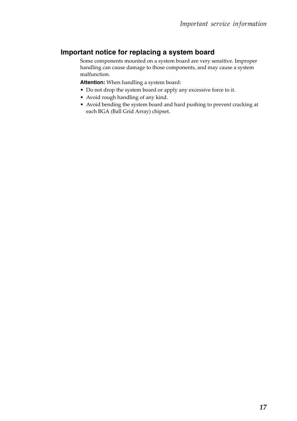 Important notice for replacing a system board, Important service information | Lenovo A7 30 Tablet User Manual | Page 21 / 66