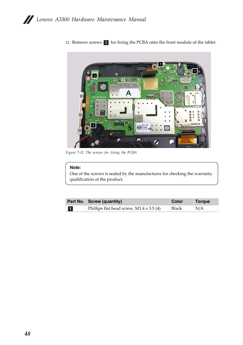 Lenovo a3300 hardware maintenance manual | Lenovo A7 30 Tablet User Manual | Page 52 / 66