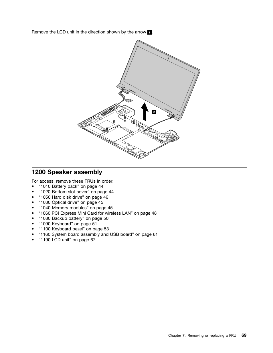 1200 speaker assembly | Lenovo V480c Notebook User Manual | Page 75 / 114