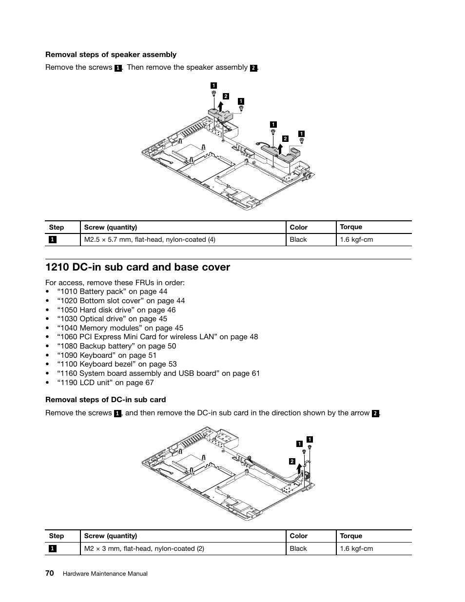 1210 dc-in sub card and base cover | Lenovo V480c Notebook User Manual | Page 76 / 114