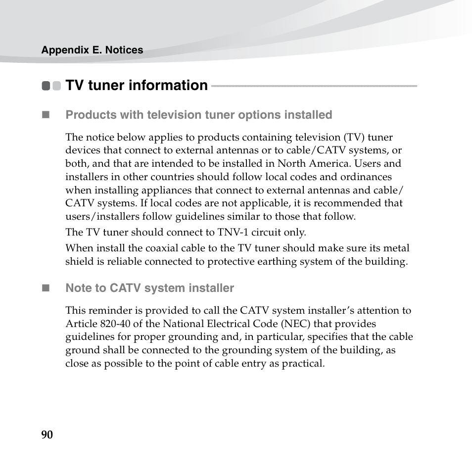 Tv tuner information | Lenovo IdeaPad S10-3c User Manual | Page 104 / 128