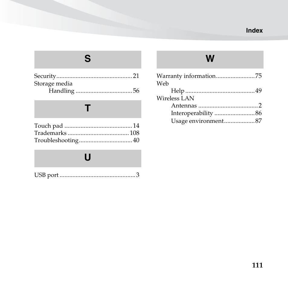 St u w | Lenovo IdeaPad S10-3c User Manual | Page 125 / 128