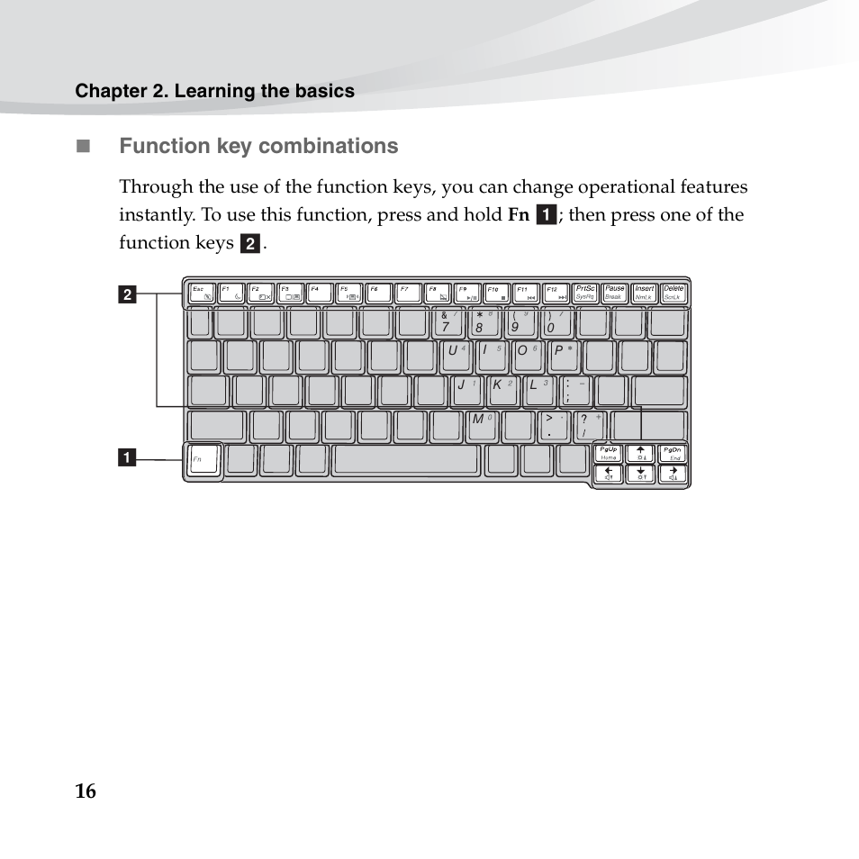 Function key combinations | Lenovo IdeaPad S10-3c User Manual | Page 30 / 128