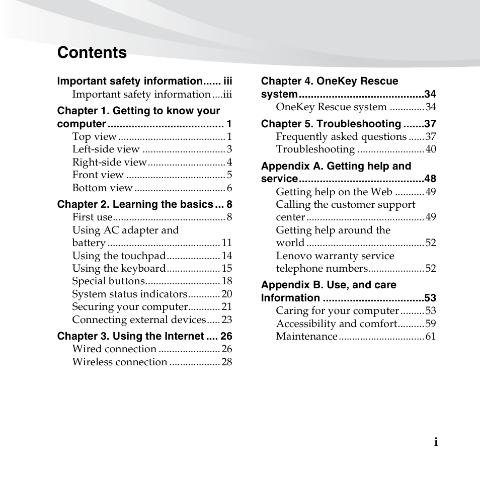 Lenovo IdeaPad S10-3c User Manual | Page 7 / 128