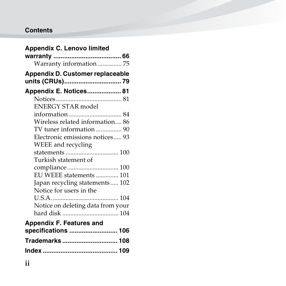 Lenovo IdeaPad S10-3c User Manual | Page 8 / 128