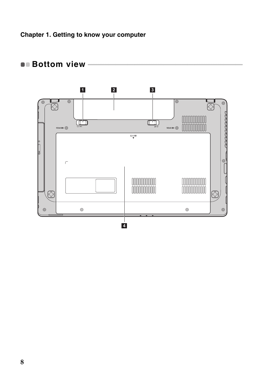 Bottom view | Lenovo IdeaPad N586 User Manual | Page 12 / 49