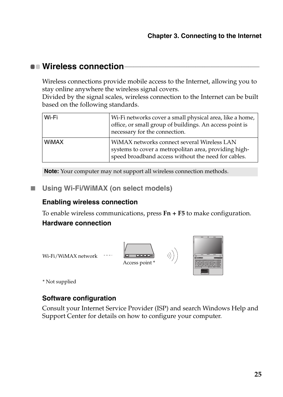 Wireless connection | Lenovo IdeaPad N586 User Manual | Page 29 / 49