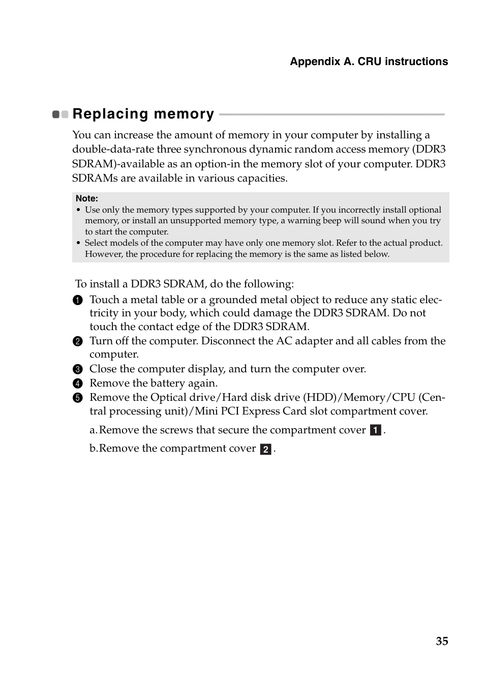 Replacing memory | Lenovo IdeaPad N586 User Manual | Page 39 / 49