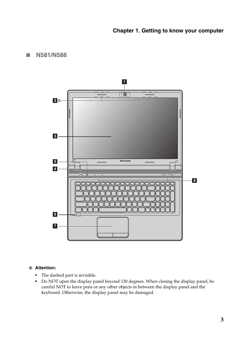 N581/n586, Chapter 1. getting to know your computer | Lenovo IdeaPad N586 User Manual | Page 7 / 49