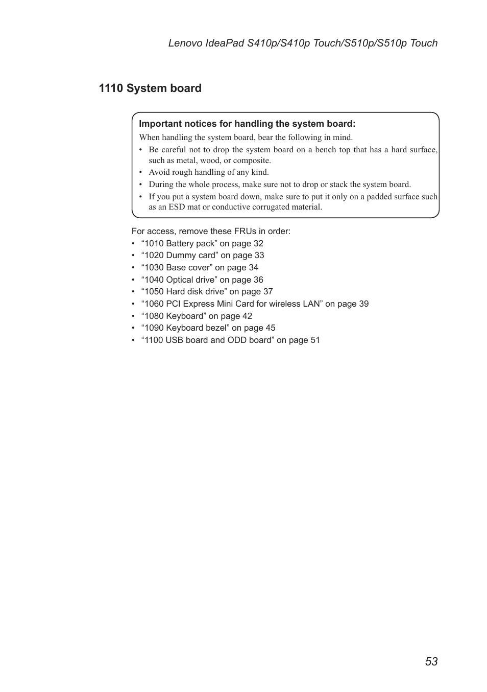 1110 system board | Lenovo IdeaPad S410p Notebook User Manual | Page 57 / 104