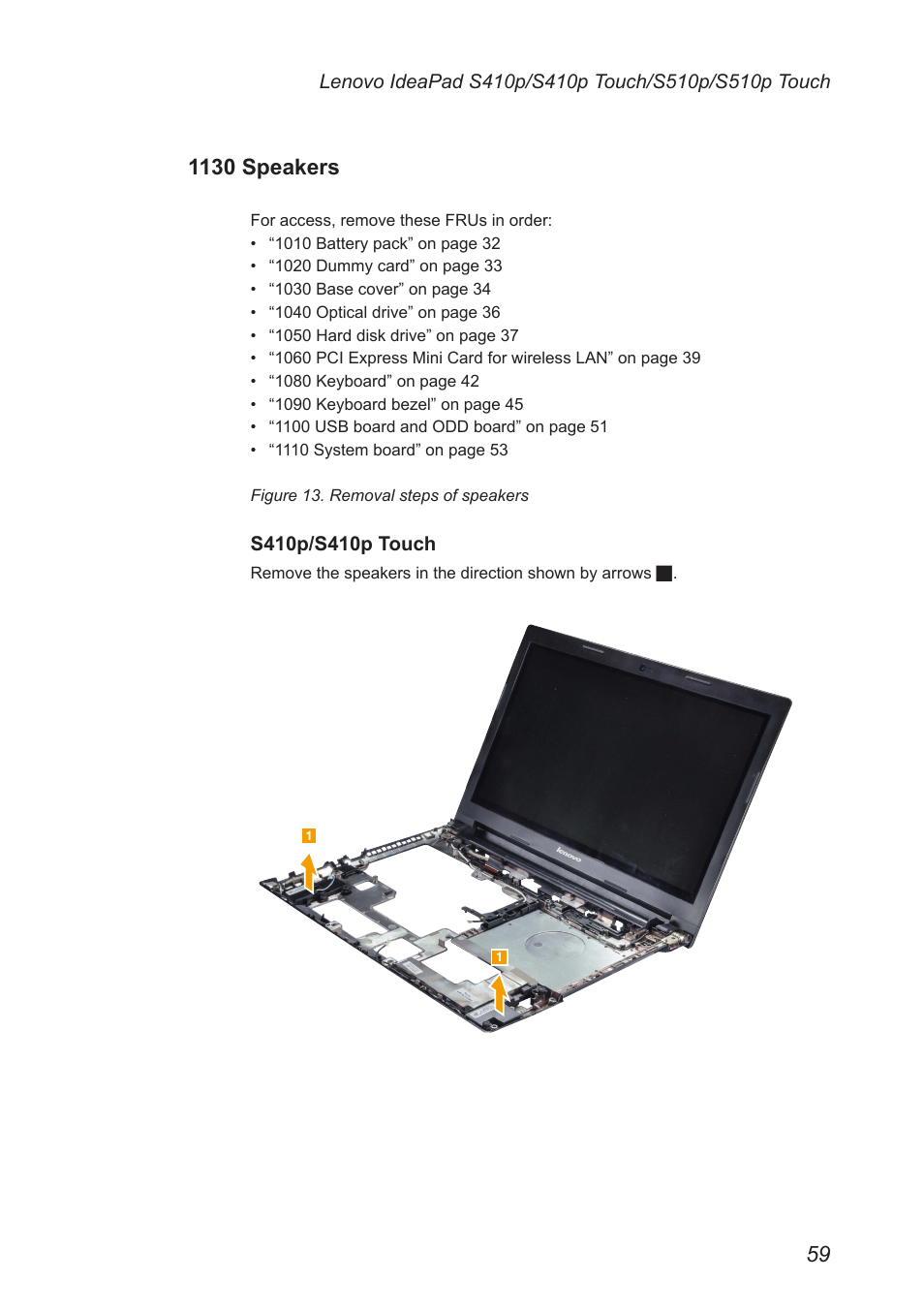 1130 speakers | Lenovo IdeaPad S410p Notebook User Manual | Page 63 / 104