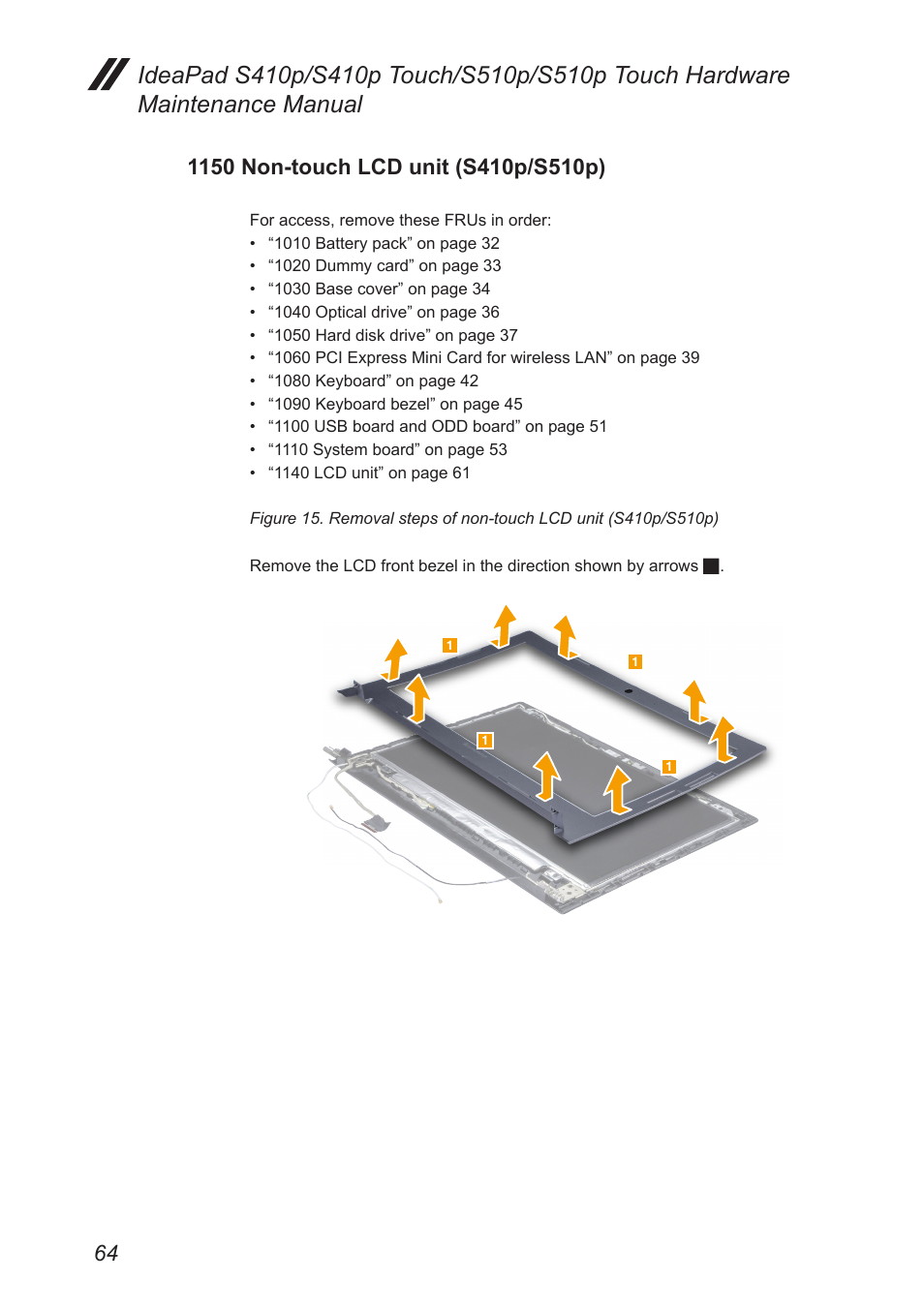1150 non-touch lcd unit (s410p/s510p) | Lenovo IdeaPad S410p Notebook User Manual | Page 68 / 104