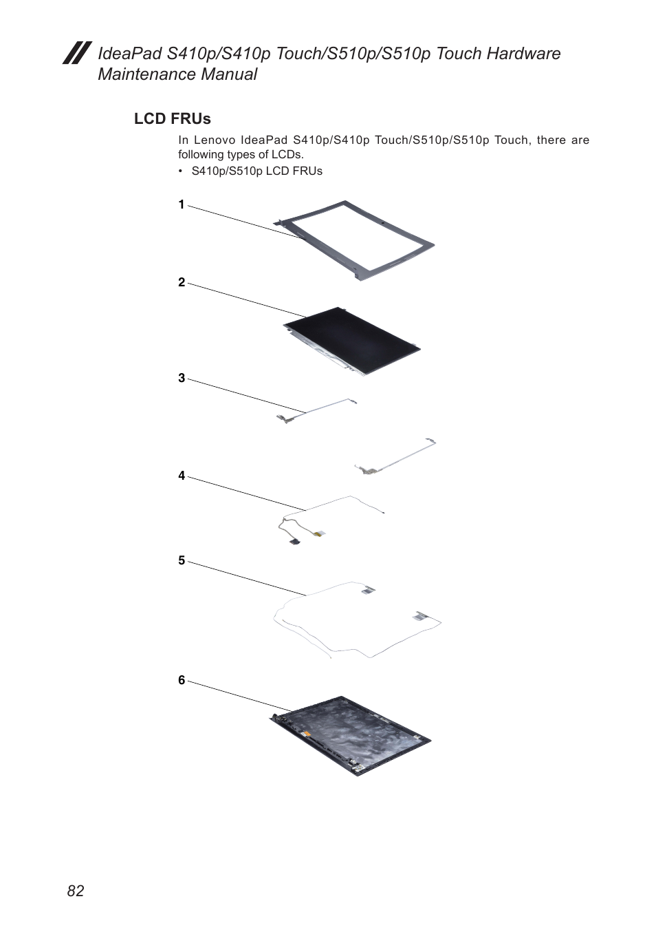 Lcd frus | Lenovo IdeaPad S410p Notebook User Manual | Page 86 / 104