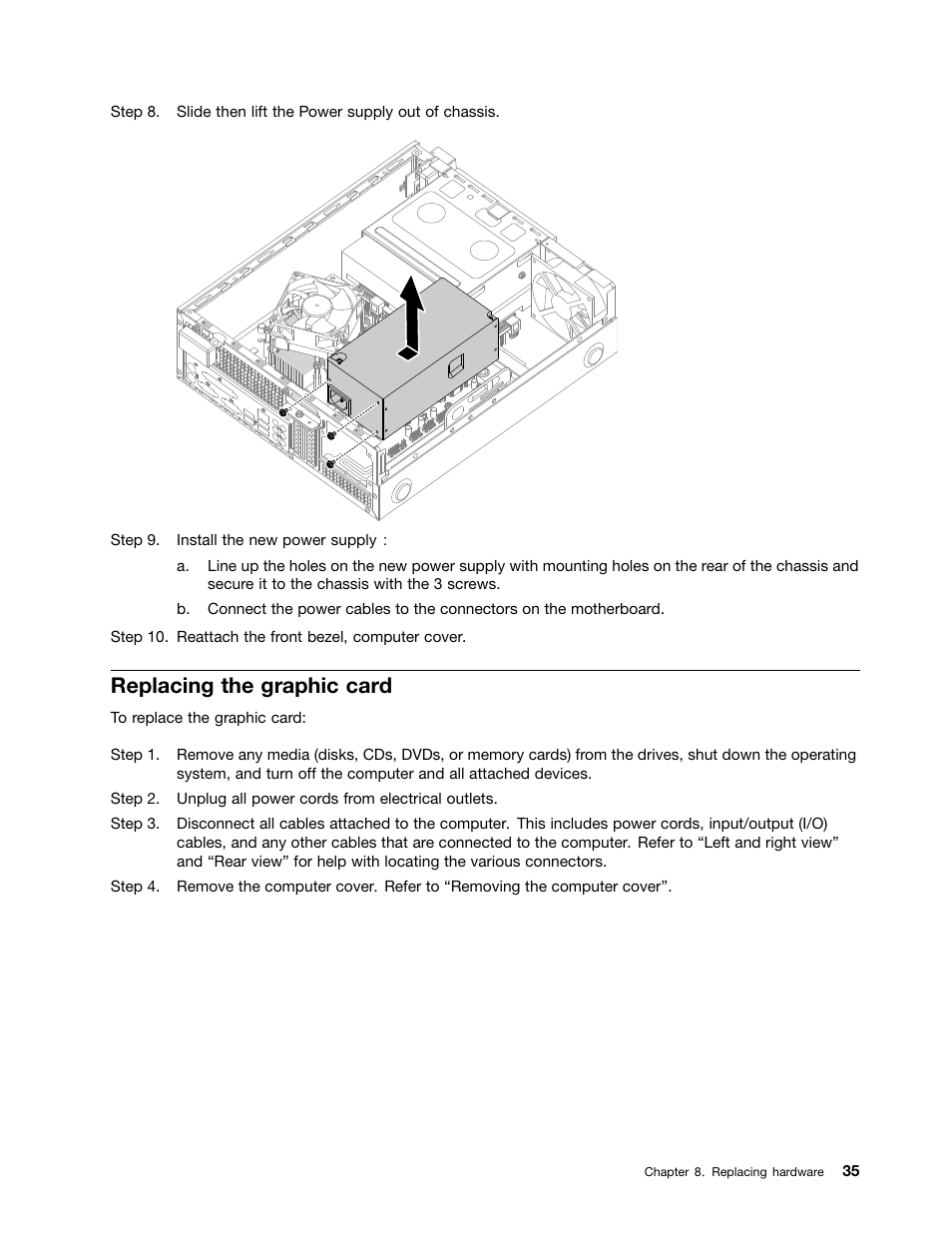 Replacing the graphic card | Lenovo H520s Desktop User Manual | Page 41 / 59