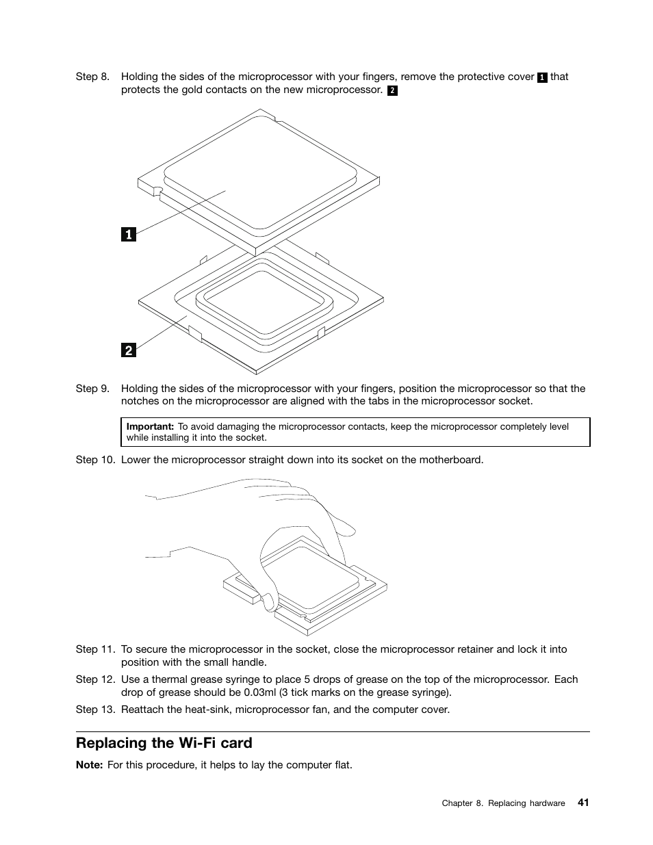 Replacing the wi-fi card | Lenovo H520s Desktop User Manual | Page 47 / 59