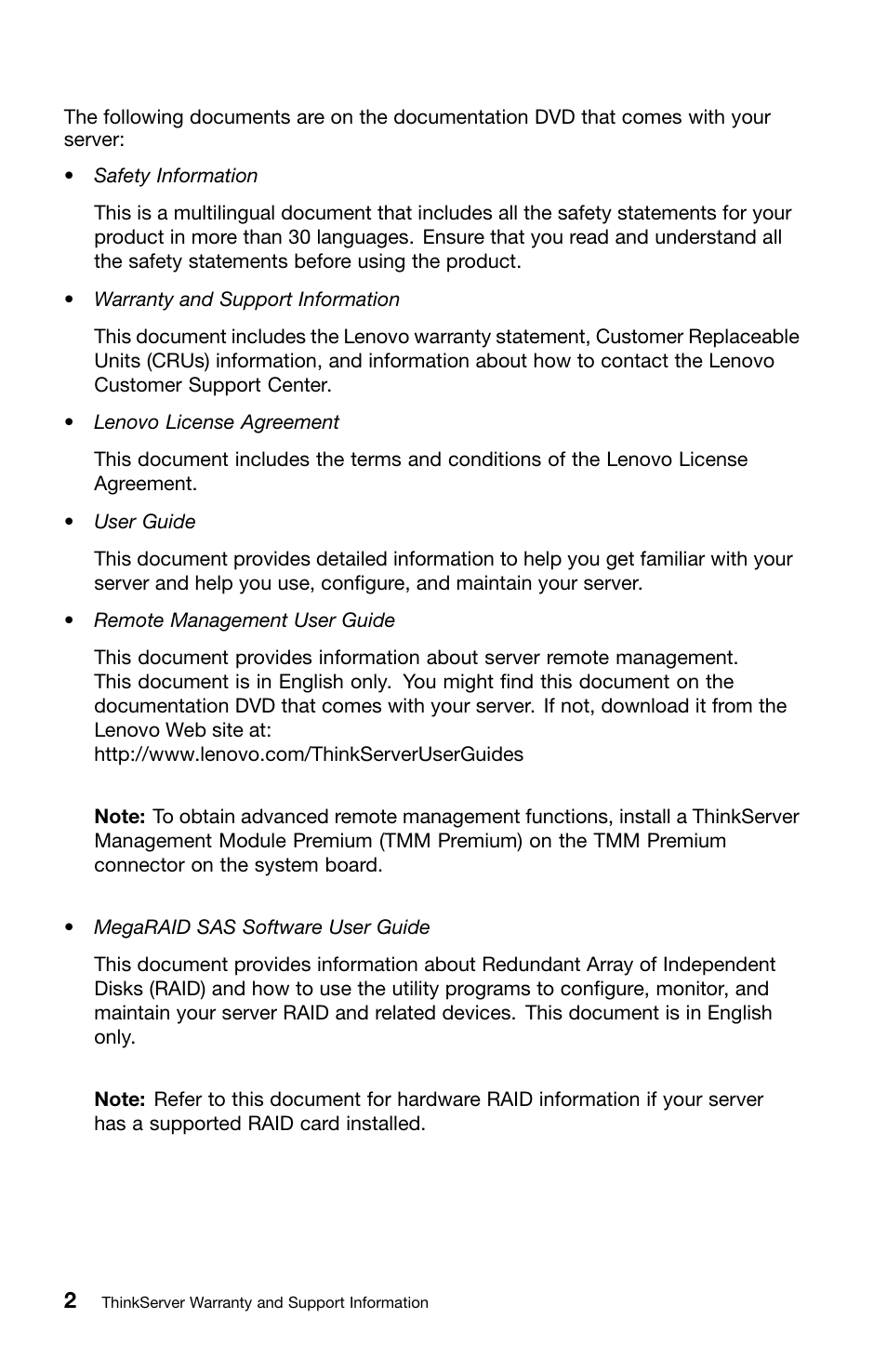 Lenovo ThinkServer TS430 User Manual | Page 10 / 36