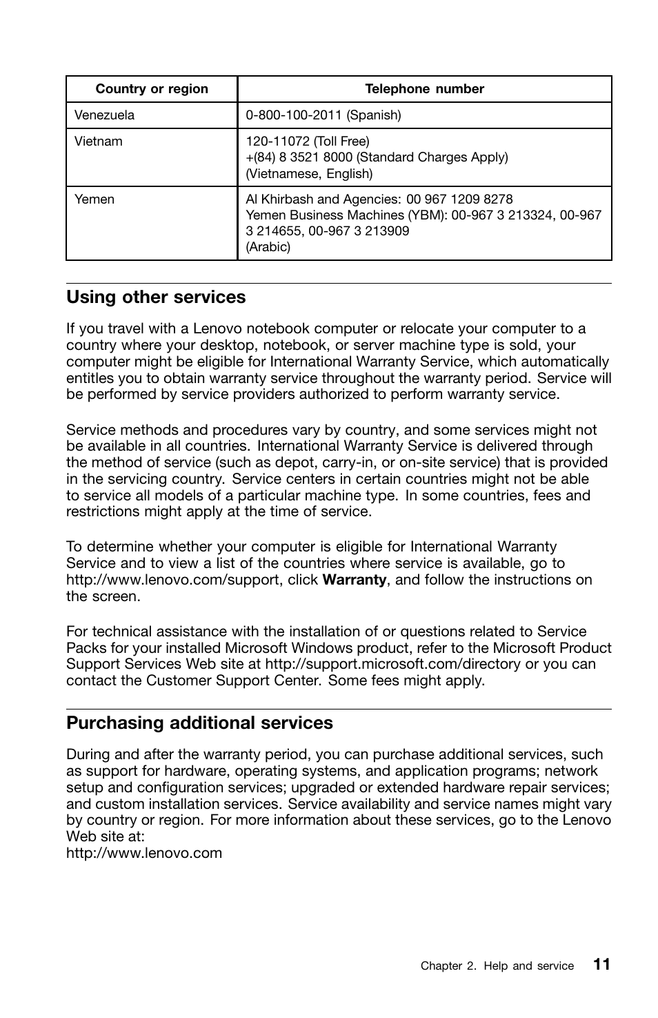 Using other services, Purchasing additional services | Lenovo ThinkServer TS430 User Manual | Page 19 / 36