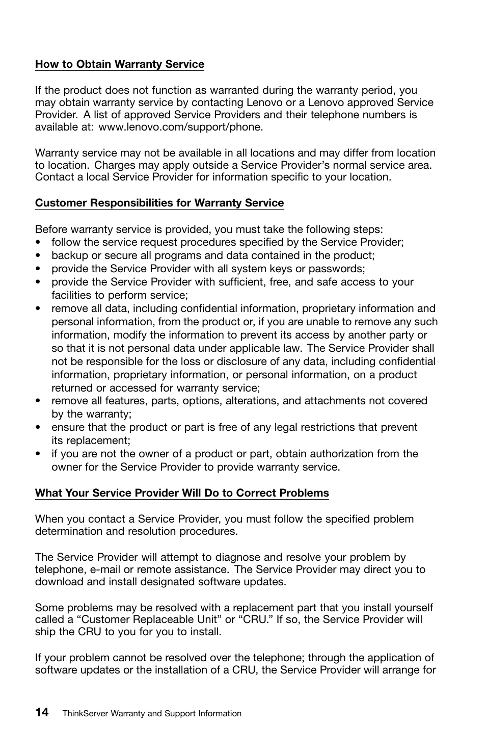Lenovo ThinkServer TS430 User Manual | Page 22 / 36