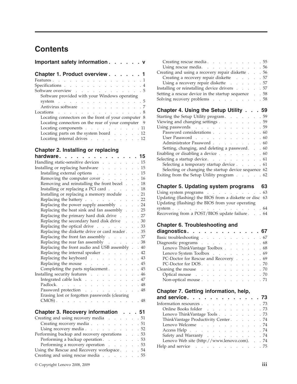 Lenovo ThinkCentre A62 User Manual | Page 5 / 92