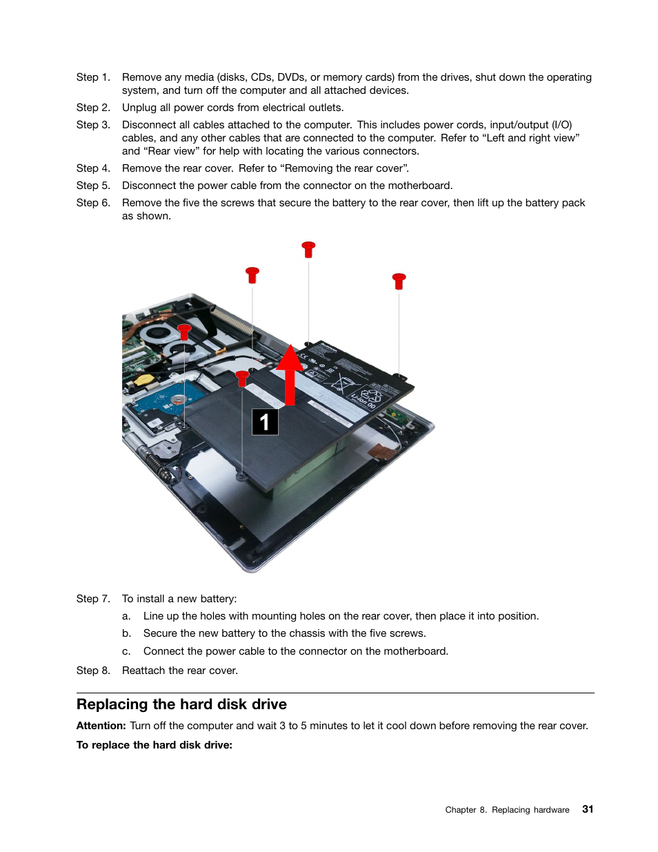 Replacing the hard disk drive | Lenovo Flex 20 All-in-One IdeaCentre User Manual | Page 37 / 61