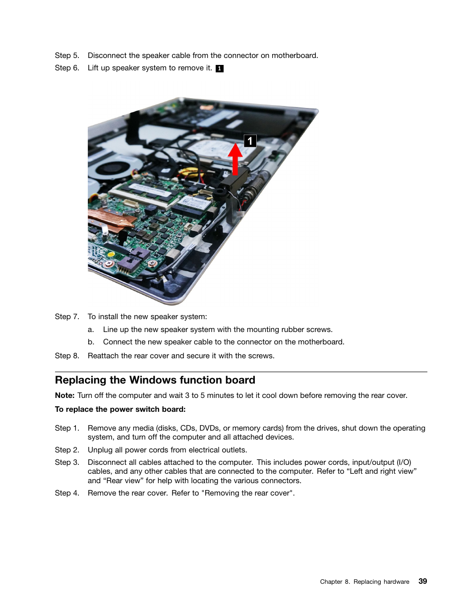 Replacing the windows function board | Lenovo Flex 20 All-in-One IdeaCentre User Manual | Page 45 / 61