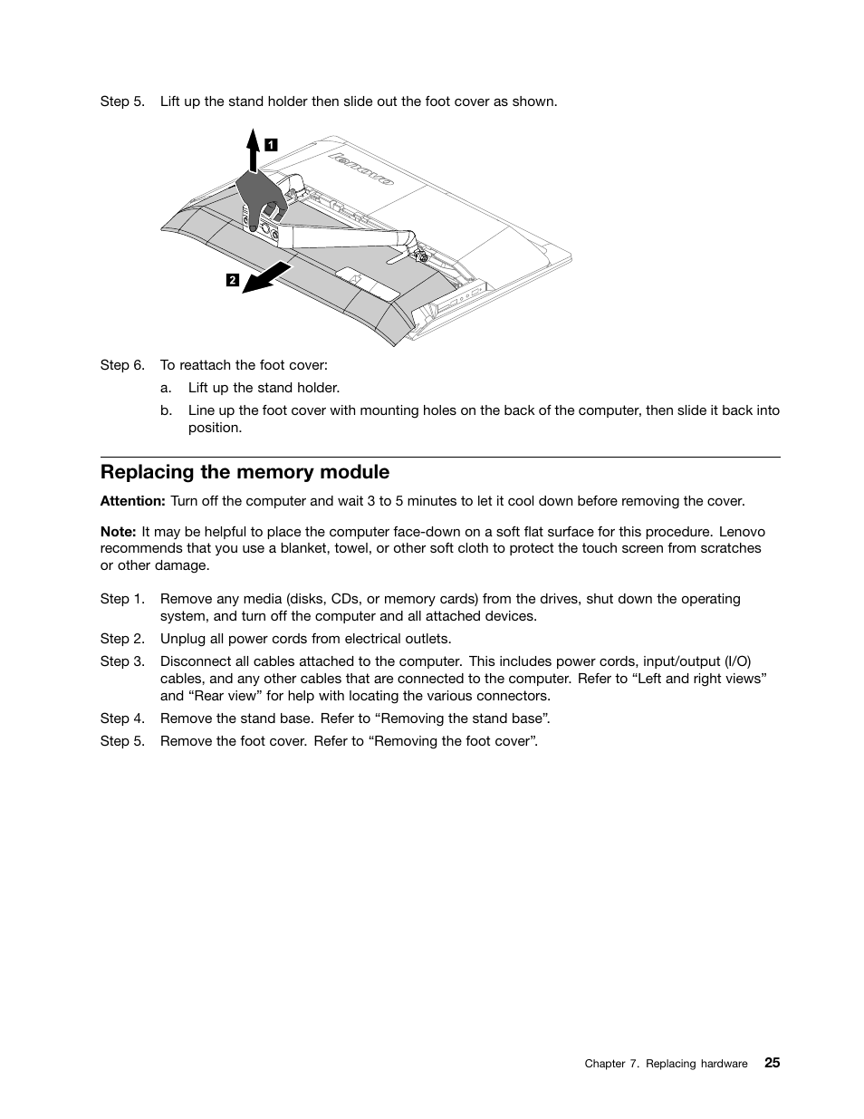 Replacing the memory module | Lenovo B40-30 All-in-One User Manual | Page 31 / 63