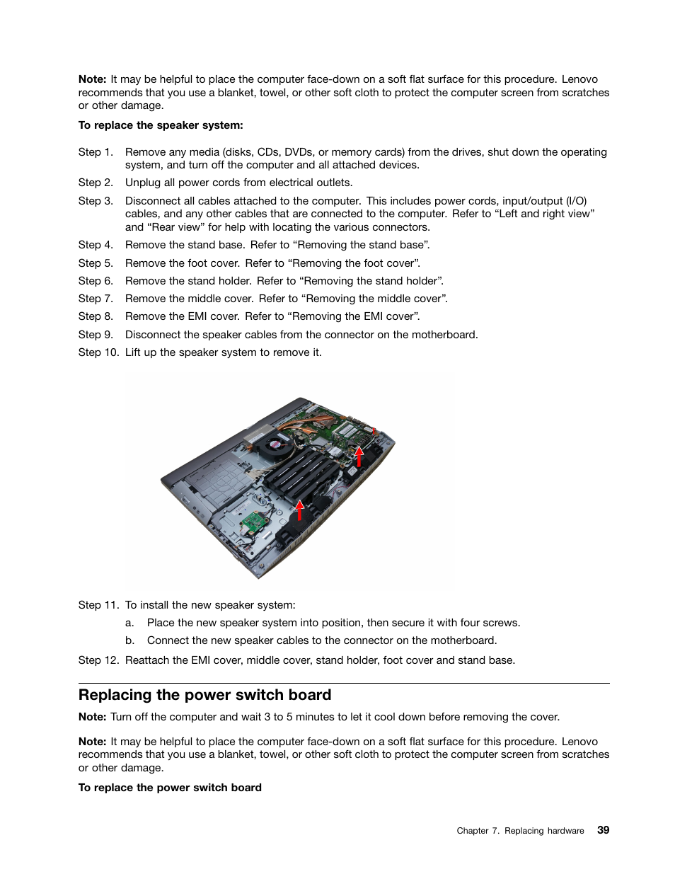 Replacing the power switch board | Lenovo B40-30 All-in-One User Manual | Page 45 / 63