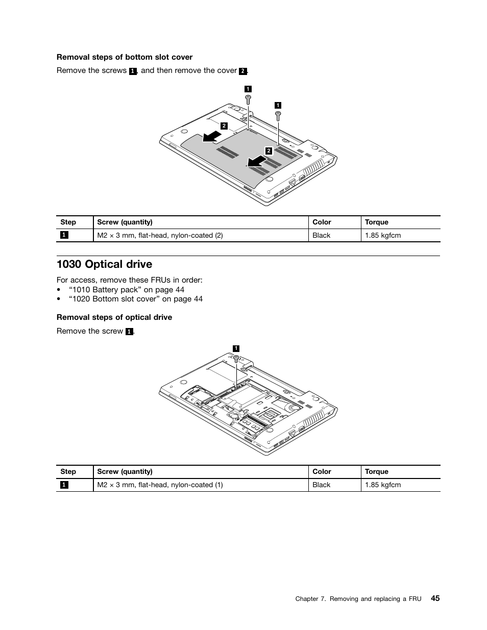 1030 optical drive | Lenovo B580 Notebook User Manual | Page 51 / 104