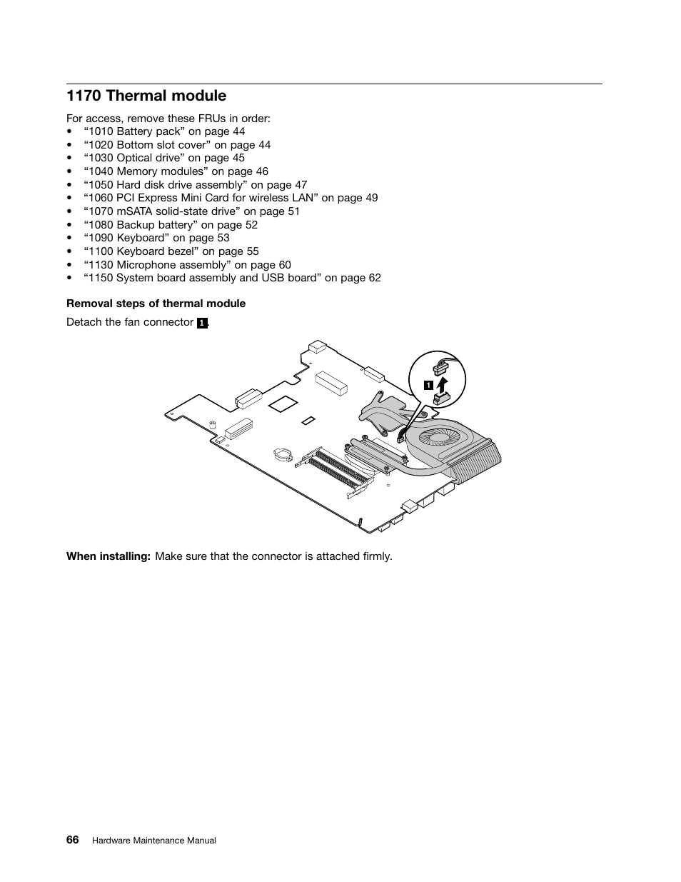 1170 thermal module | Lenovo B580 Notebook User Manual | Page 72 / 104