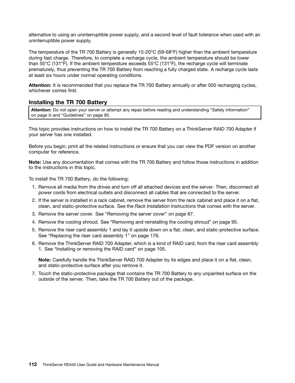 Lenovo ThinkServer RD440 User Manual | Page 124 / 240