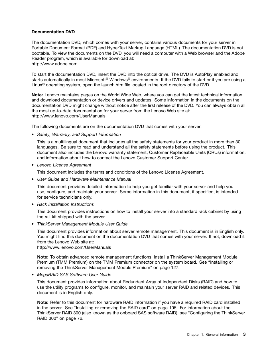 Lenovo ThinkServer RD440 User Manual | Page 15 / 240