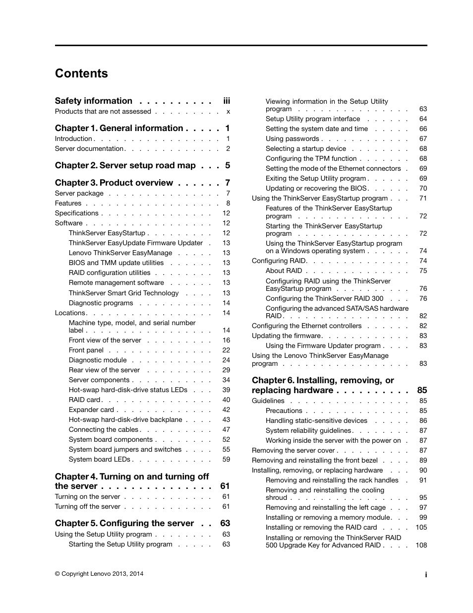 Lenovo ThinkServer RD440 User Manual | Page 3 / 240