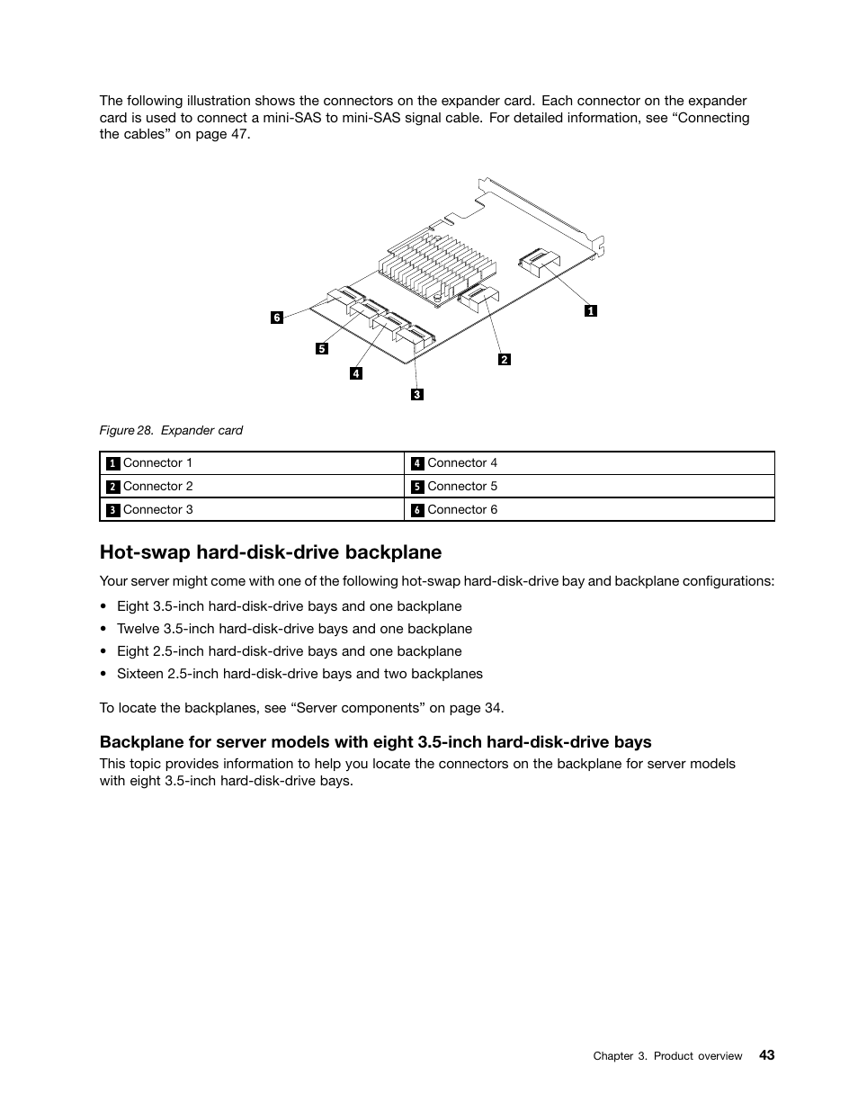 Hot-swap hard-disk-drive backplane | Lenovo ThinkServer RD440 User Manual | Page 55 / 240