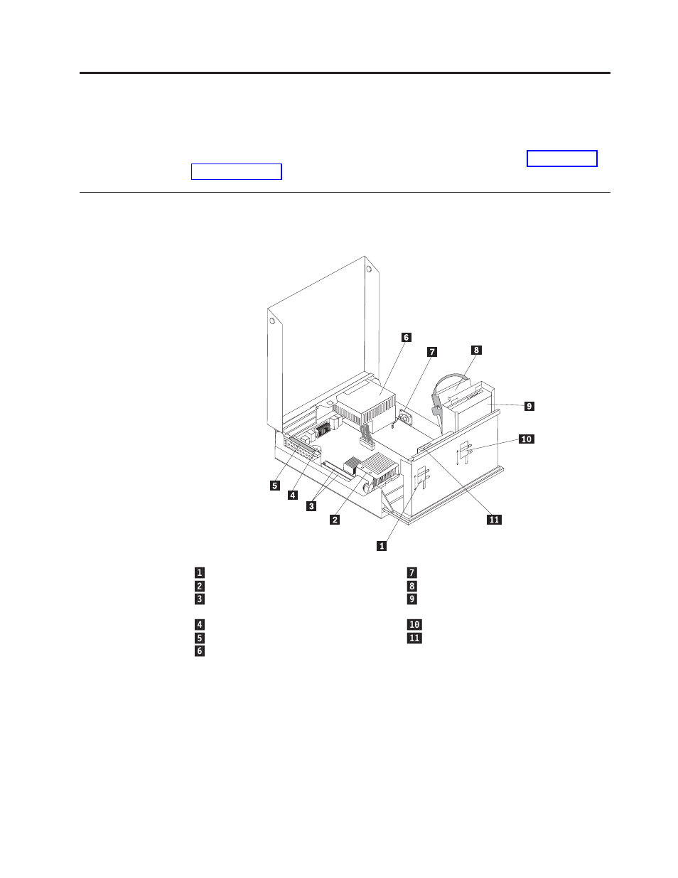 Chapter 1. locations, Locating components, Chapter | Locations, Locating, Components | Lenovo ThinkCentre M55e User Manual | Page 9 / 44