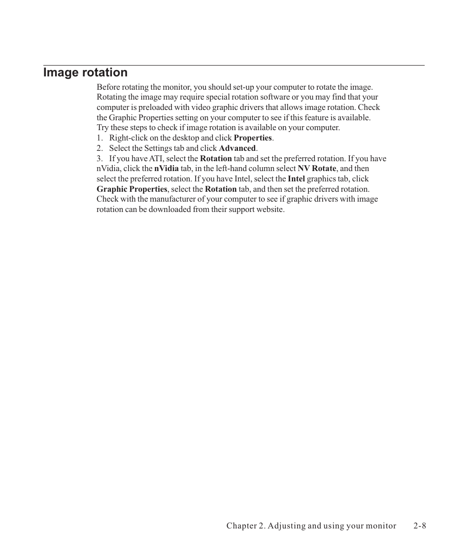 Image rotation | Lenovo ThinkVision LT2223p 21.5in LCD Monitor User Manual | Page 21 / 41