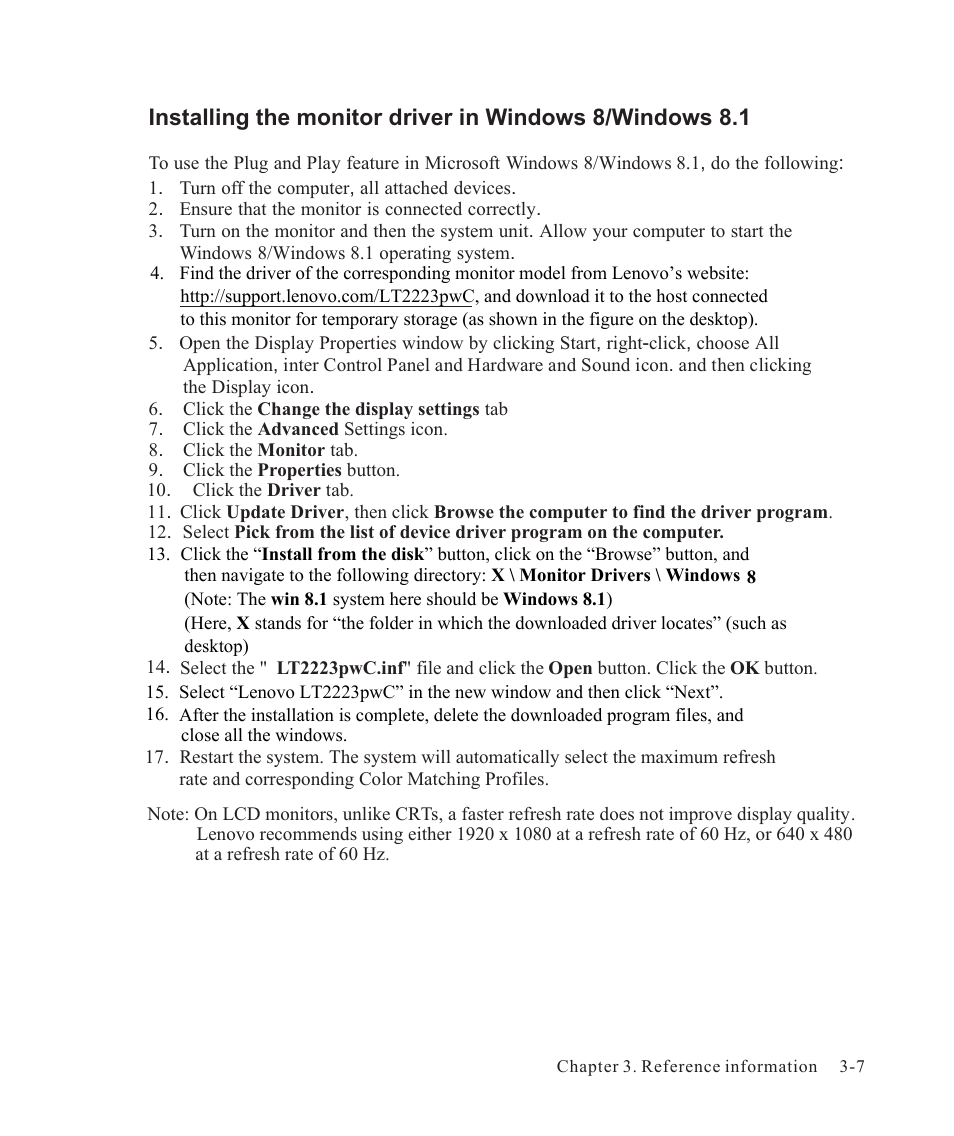 Lenovo ThinkVision LT2223p 21.5in LCD Monitor User Manual | Page 30 / 41