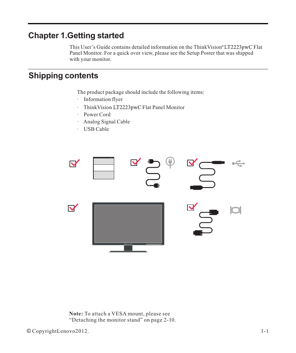 Lenovo ThinkVision LT2223p 21.5in LCD Monitor User Manual | Page 5 / 41