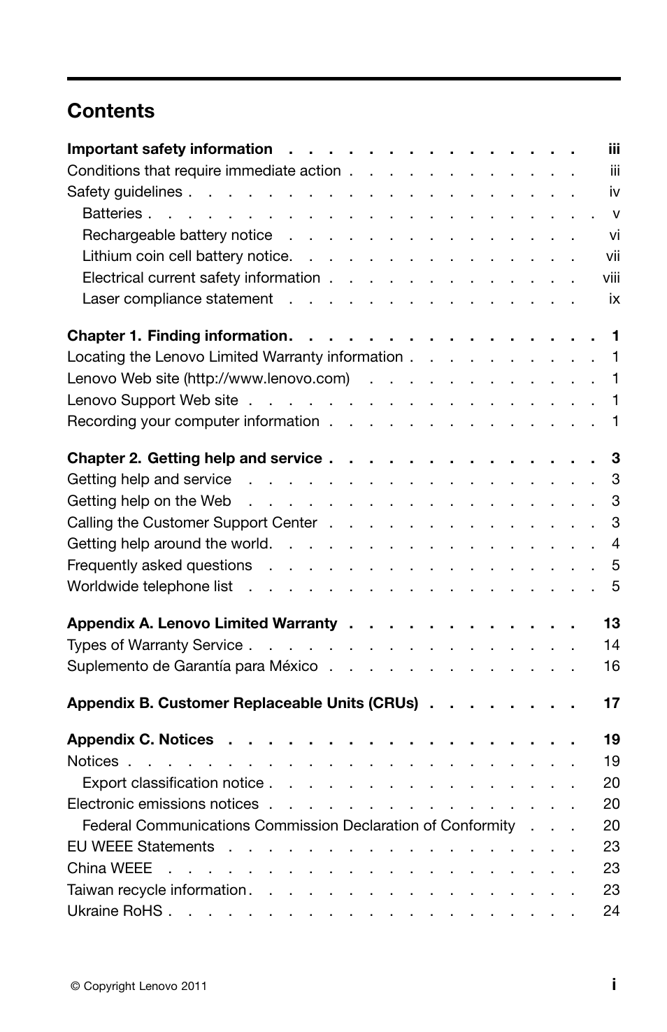 Lenovo ThinkPad Edge E50 User Manual | Page 3 / 40