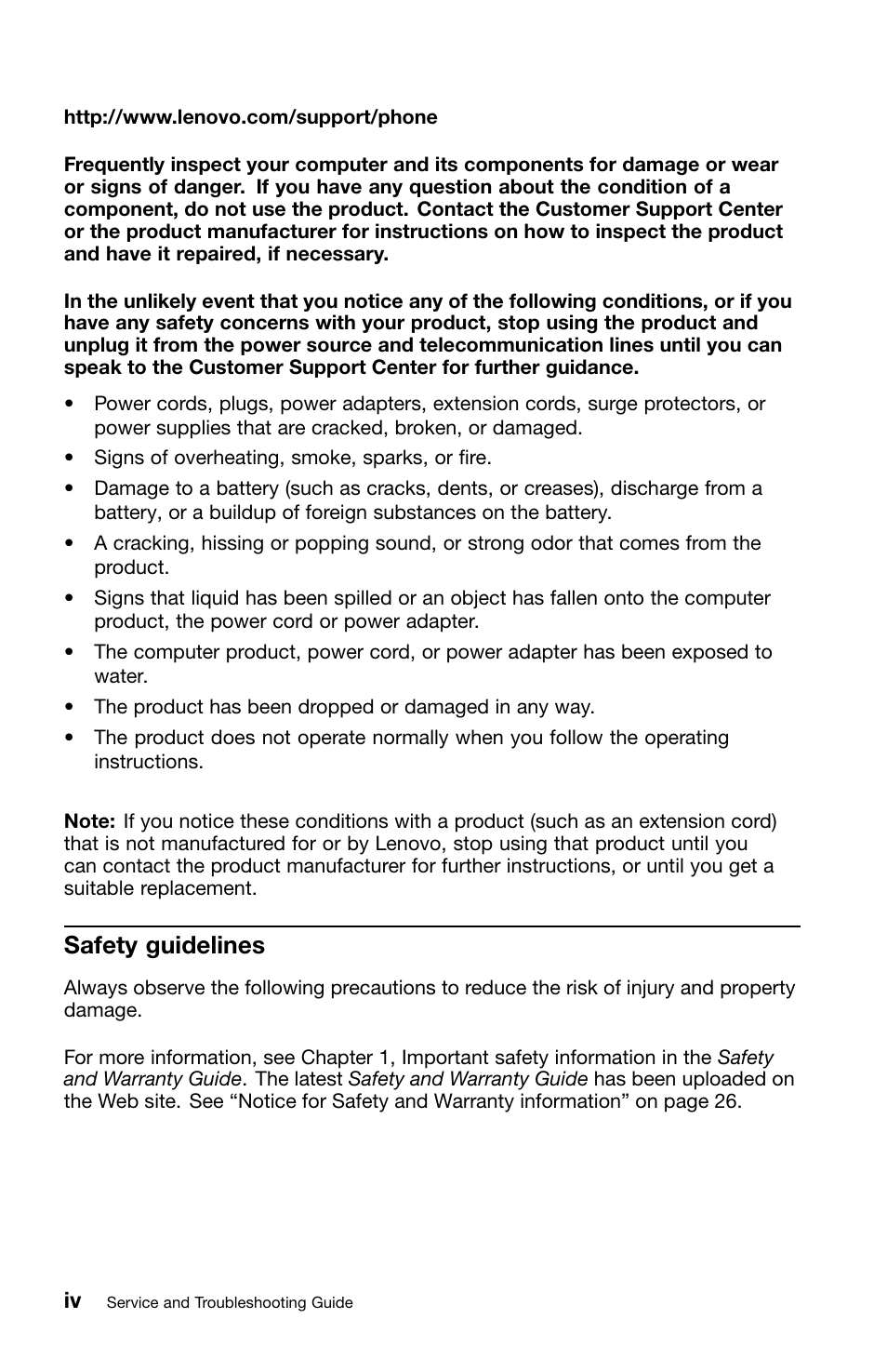 Safety guidelines | Lenovo ThinkPad Edge E50 User Manual | Page 6 / 40