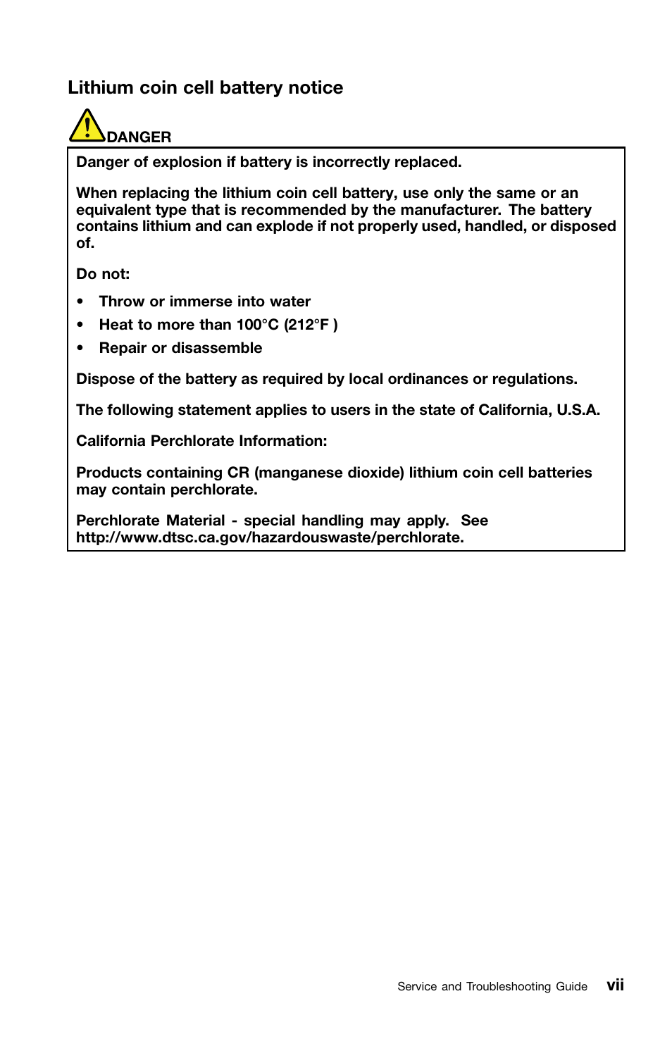 Lithium coin cell battery notice | Lenovo ThinkPad Edge E50 User Manual | Page 9 / 40
