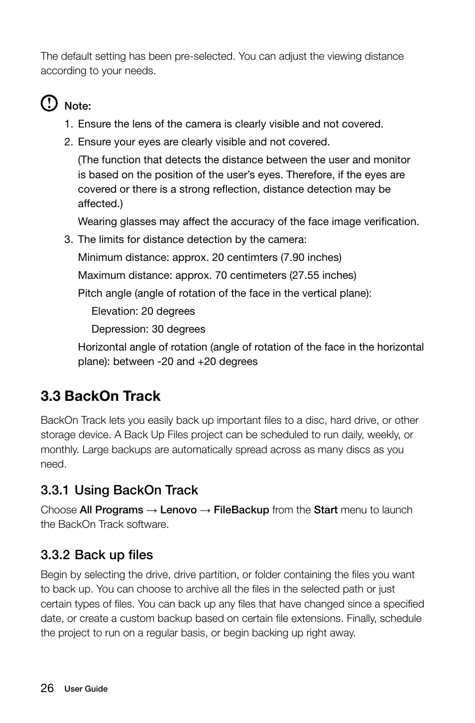 3 backon track, 1 using backon track, 2 back up files | Lenovo IdeaCentre K315 User Manual | Page 31 / 39