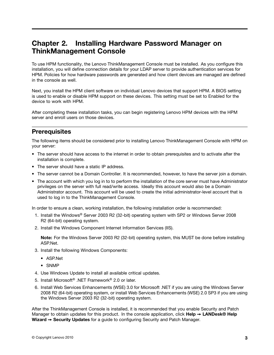 Prerequisites | Lenovo ThinkVantage (Hardware Password Manager Deployment Guide) User Manual | Page 11 / 60