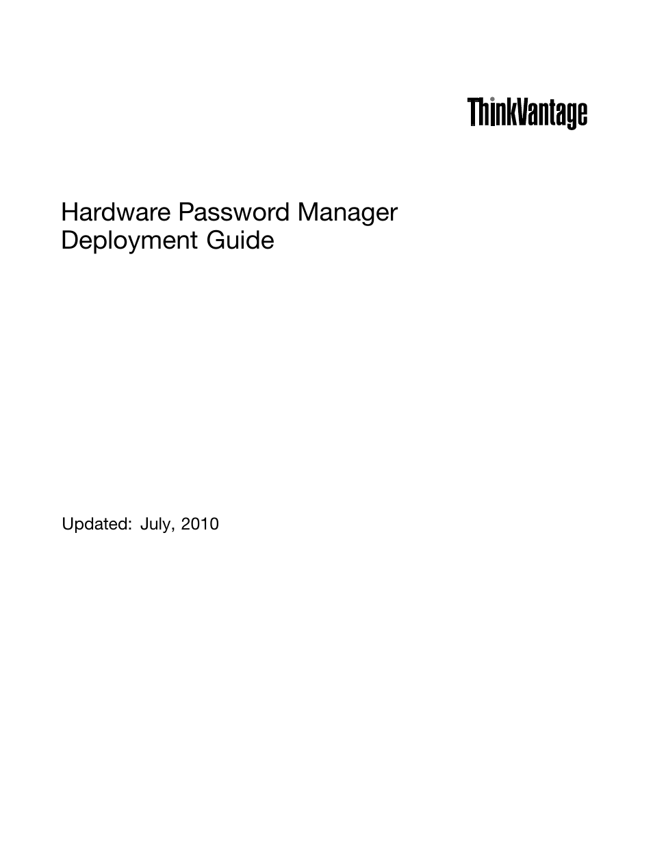 Hardware password manager deployment guide | Lenovo ThinkVantage (Hardware Password Manager Deployment Guide) User Manual | Page 3 / 60