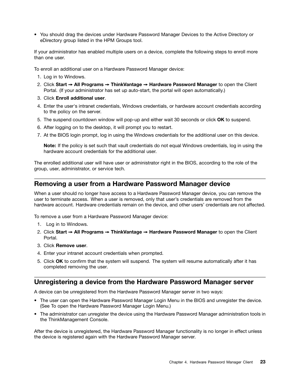 Lenovo ThinkVantage (Hardware Password Manager Deployment Guide) User Manual | Page 31 / 60