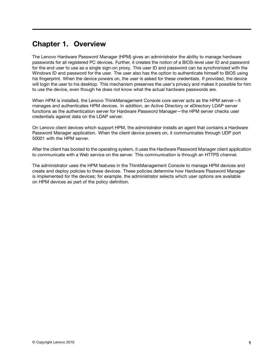 Chapter 1. overview | Lenovo ThinkVantage (Hardware Password Manager Deployment Guide) User Manual | Page 9 / 60