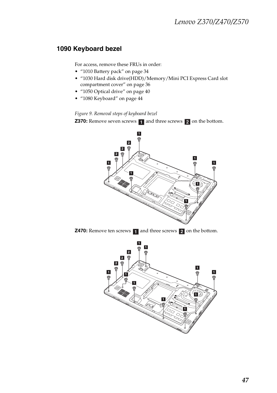 1090 keyboard bezel | Lenovo IdeaPad Z570 User Manual | Page 51 / 120