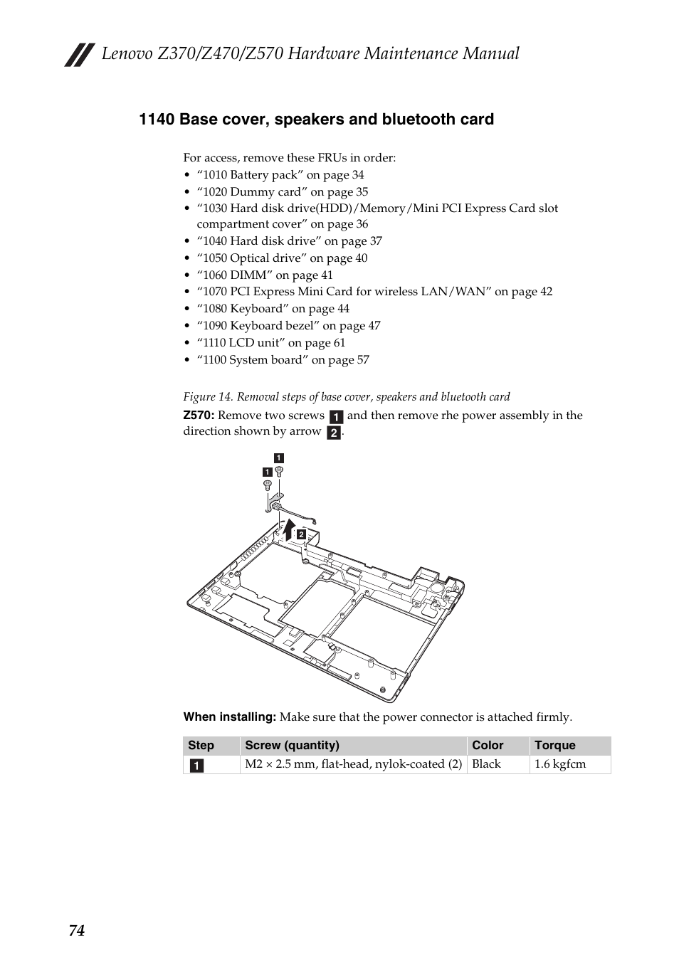 1140 base cover, speakers and bluetooth card | Lenovo IdeaPad Z570 User Manual | Page 78 / 120